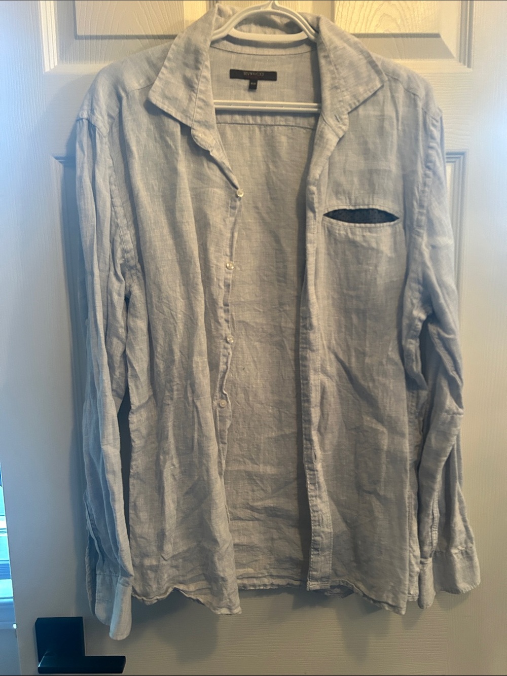 RW &co Light Blue Linen Button-Up Shirt